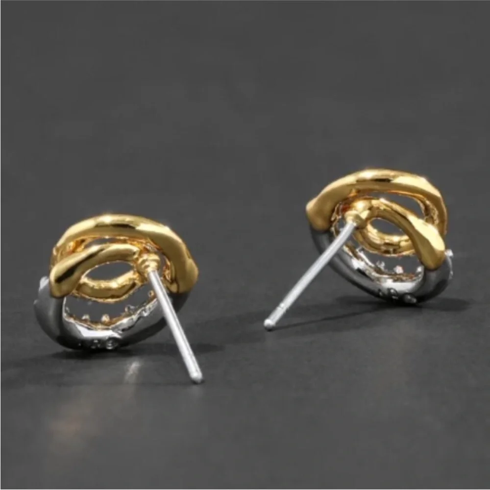 ALEXIS BITTAR • Solanales Gold Crystal Spiral Stud Earrings